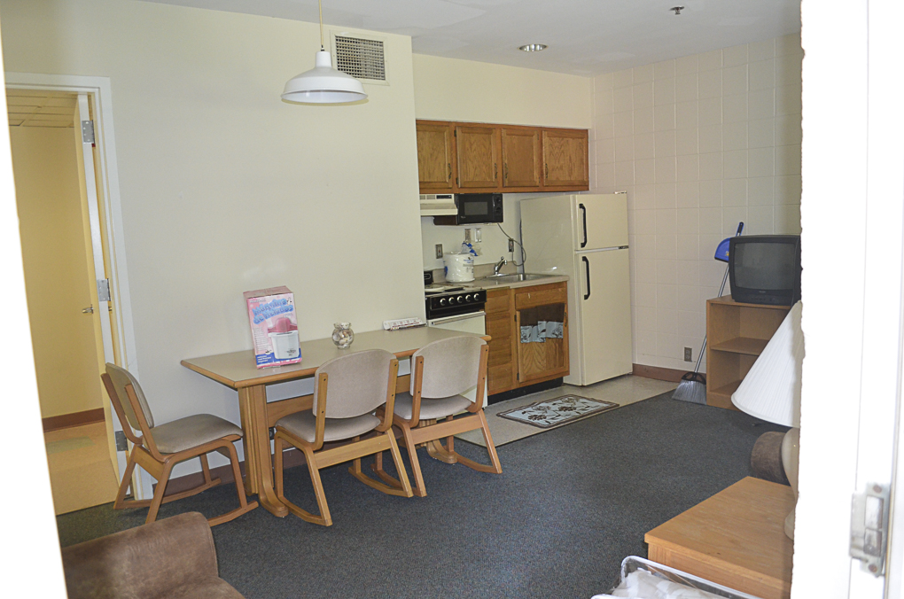 Kitchenette and common room in tower village