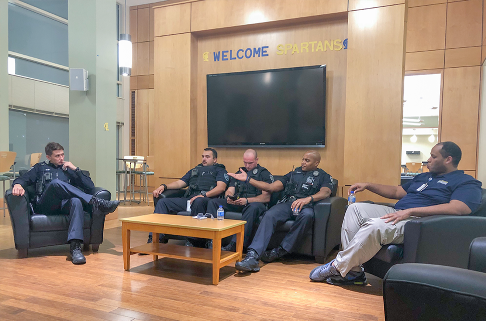 police officers in Residence Hall