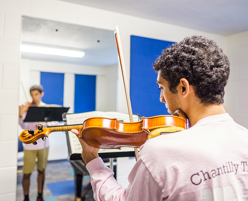 violin in practice room