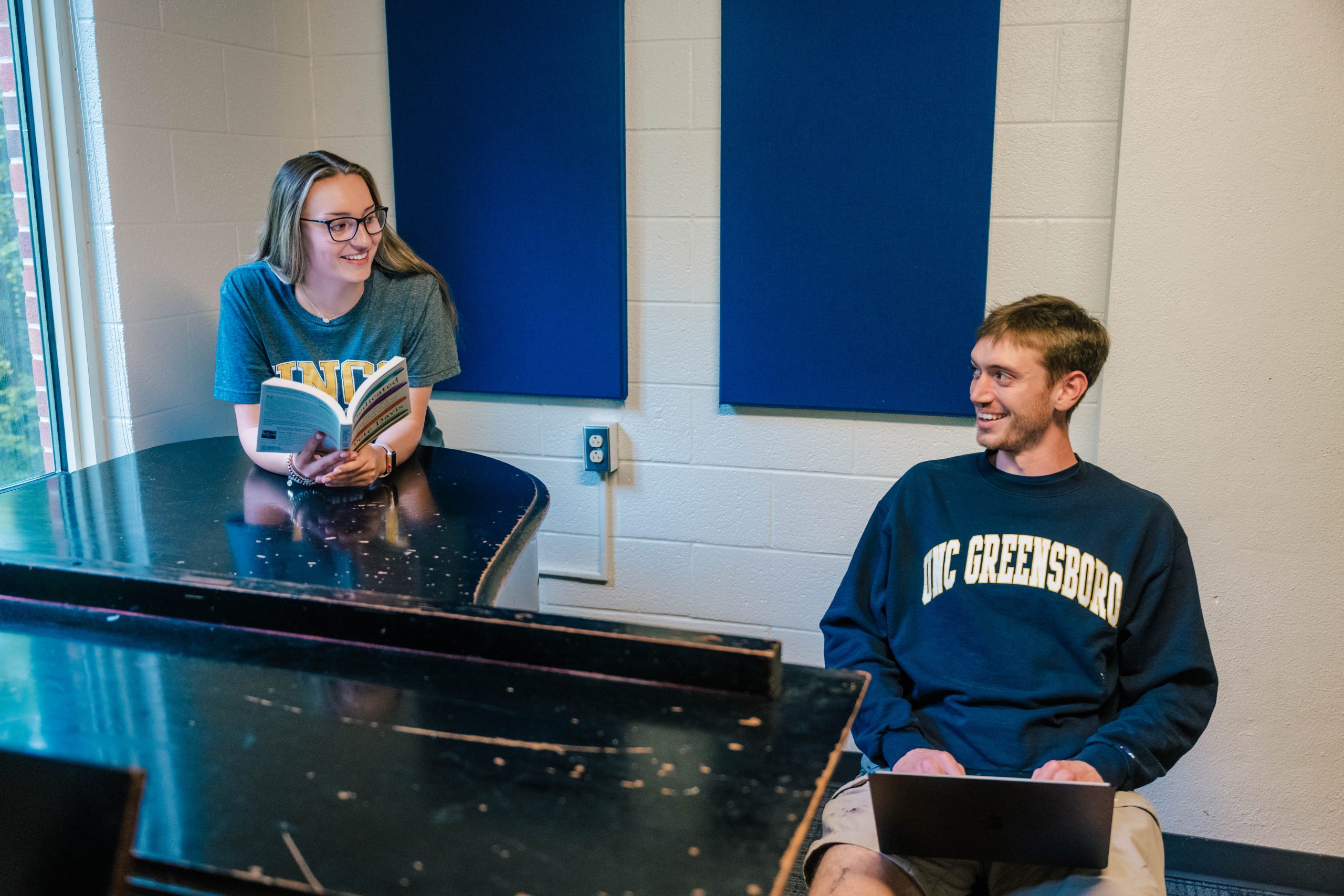 students in music room