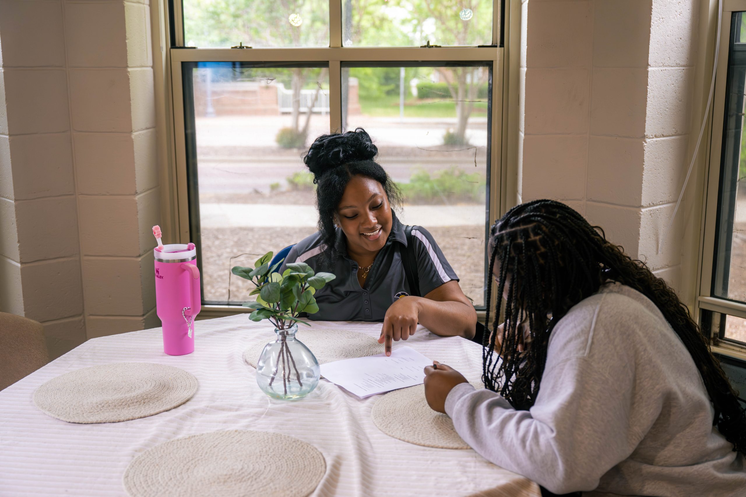 Students at table