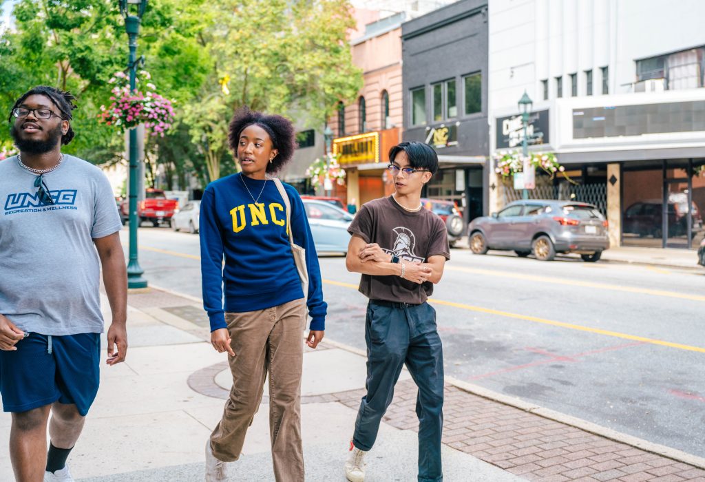 Students Walking Downtown